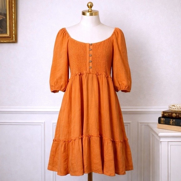 easel Dresses & Skirts - NEW Easel Sz L Large Cotton Gauze Mini Dress Pockets Coastal Peasant Boho Beach